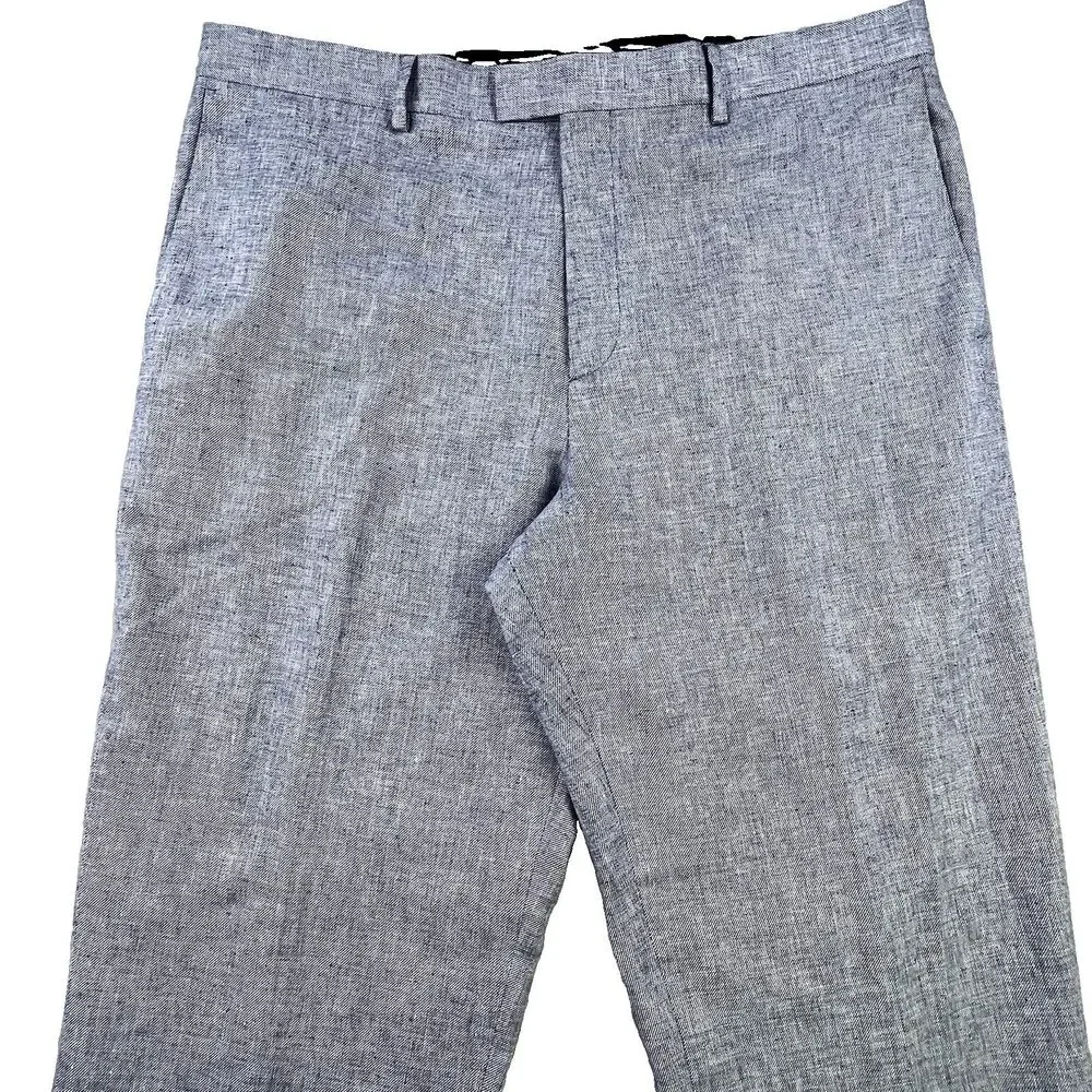 Banana Republic Linen Blend Pants Mens 32x32 Blue Slim Fit Wedding Resort Beach